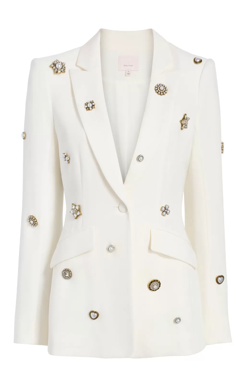 Cinq à Sept Gold Charm Embellished Cheyenne Blazer