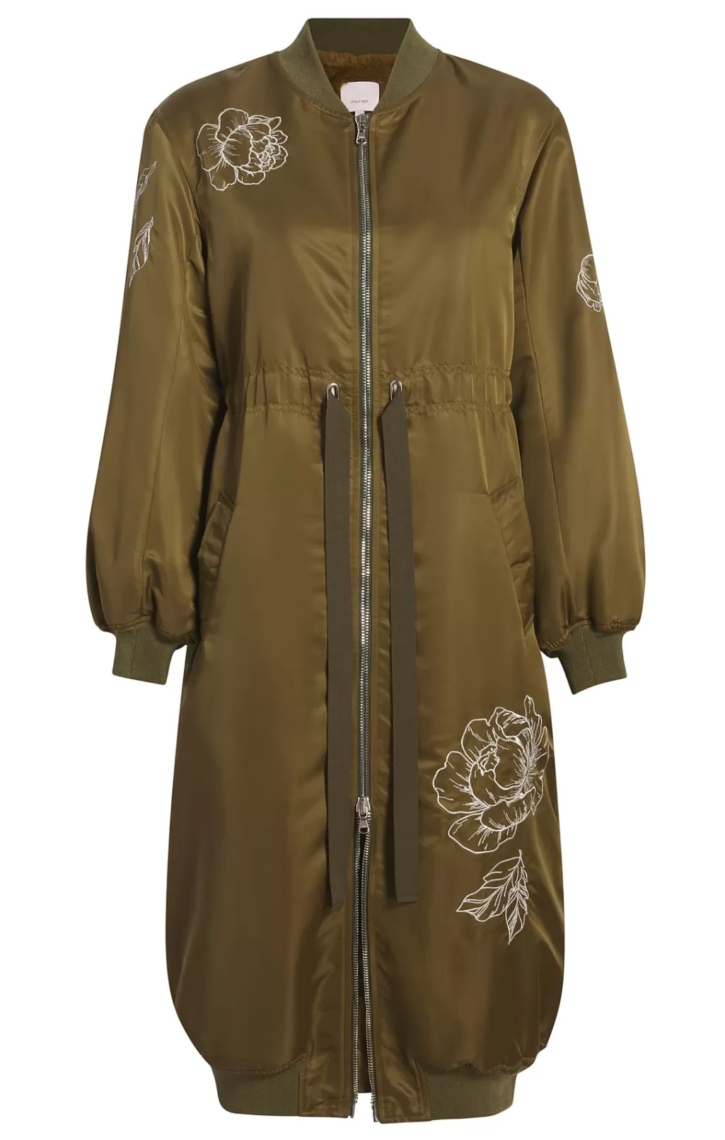 Cinq à Sept Peony Embroidered Long Pauline Coat