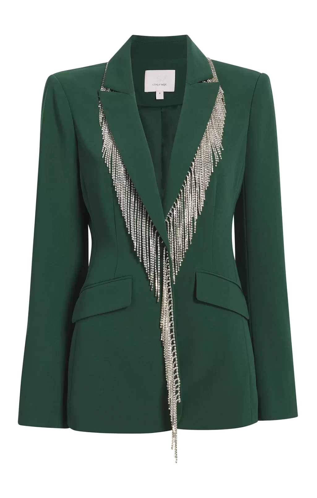 Cinq à Sept Rhinestone Fringe Embellished Cheyenne Blazer