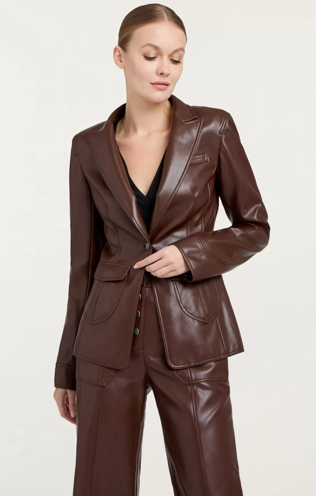 Cinq à Sept Vegan Leather Louisa Blazer